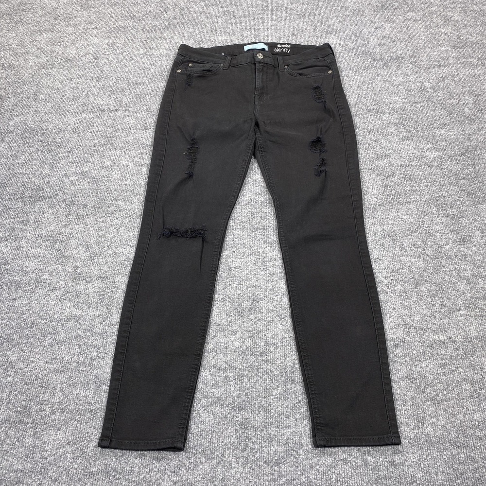 7 For All Mankind Jeans‎ Womens 31 31x28 Black Blair Ankle Skinny Distressed